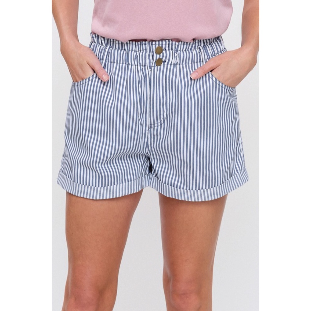 ♡ PRE-ORDER! ♡ $39 - Striped Folded Hem Shorts